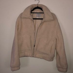 sherpa zip up jacket